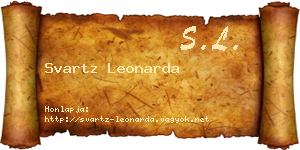 Svartz Leonarda névjegykártya